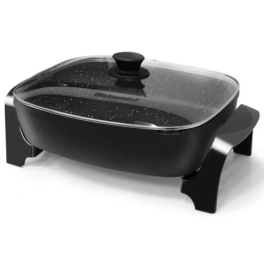 

Gourmet EG6203 Extra Deep 16x13x3.2 10.5Qt. Scratch Resistant, Easy Pour Spout Dishwasher Safe, Nonstick Electric Skillet with