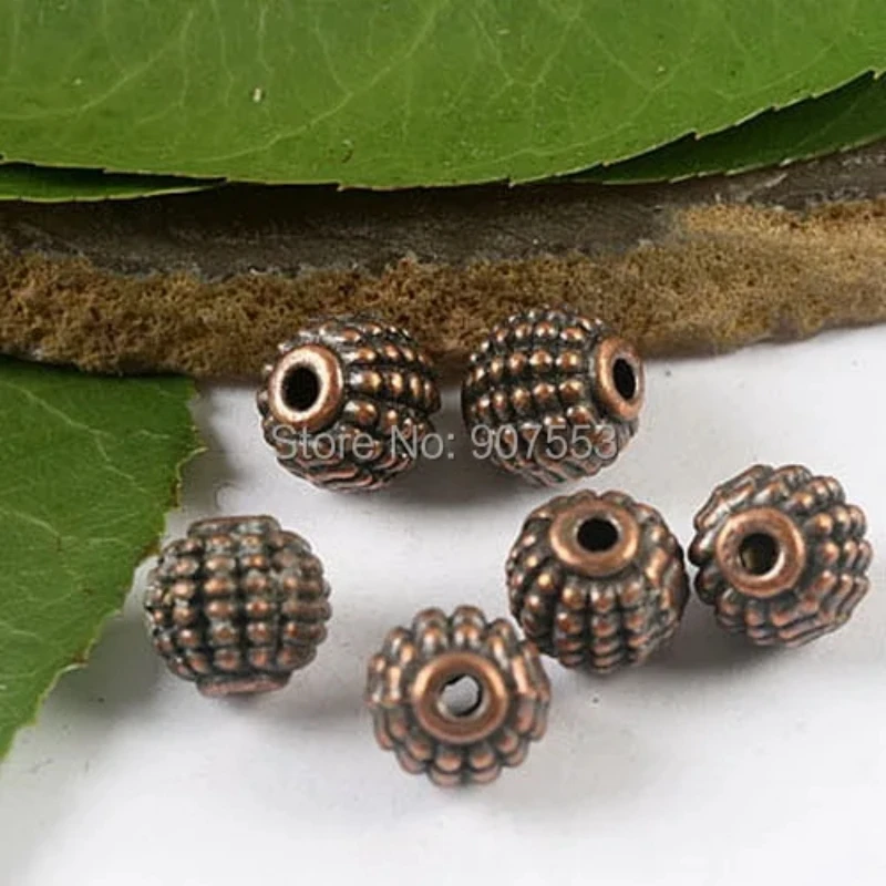 

30pcs 9MM Copper-tone Studded Round Spacer Beads H2101 jewelry making supplies