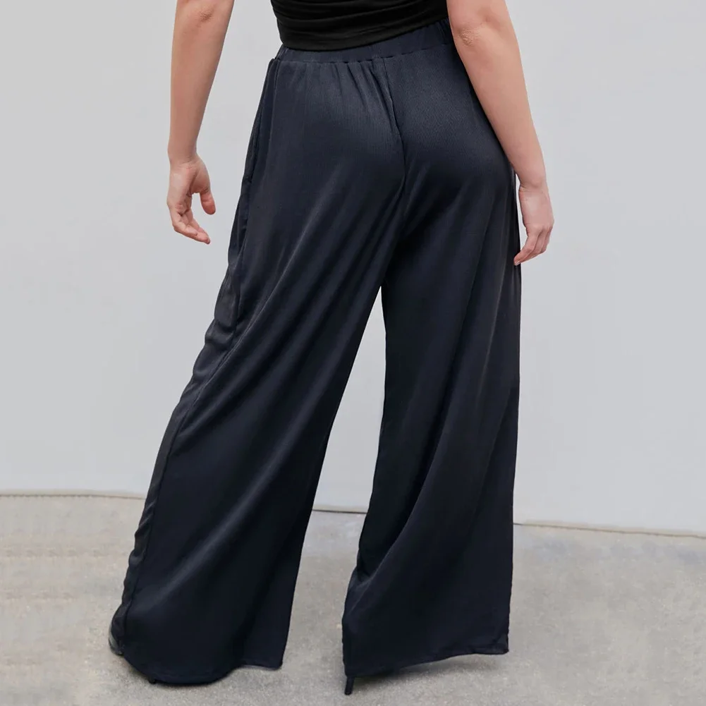 

Wide Leg Pants Pleated Chiffon High Waisted Loose Skirt Pants With Large Hem And Drape Feeling Large Size Random Linen Summer