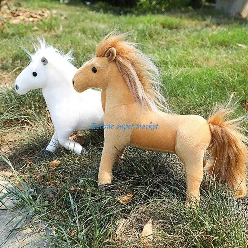 

090B Stuffed Horse Figure Toy Christmas Gift Hugging Horse Doll for Kids Teens