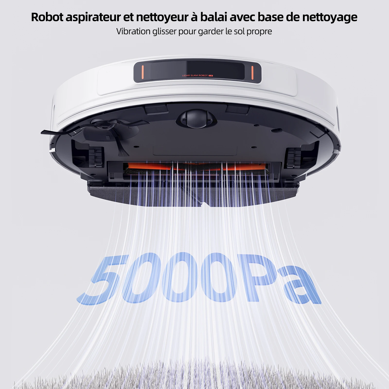 ROIDMI EVE MAX Robot Süpürge, 3L Toz Toplama ile, Ev APP Kontrolü için 5000Pa Google Asistan Alexa Akıllı Robot