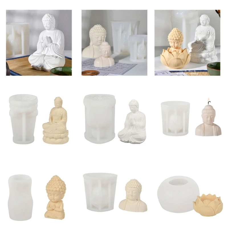 DIY Silicone Mold Meditation Chanting Scented Plaster Ornaments Decorative Soap Cake Home