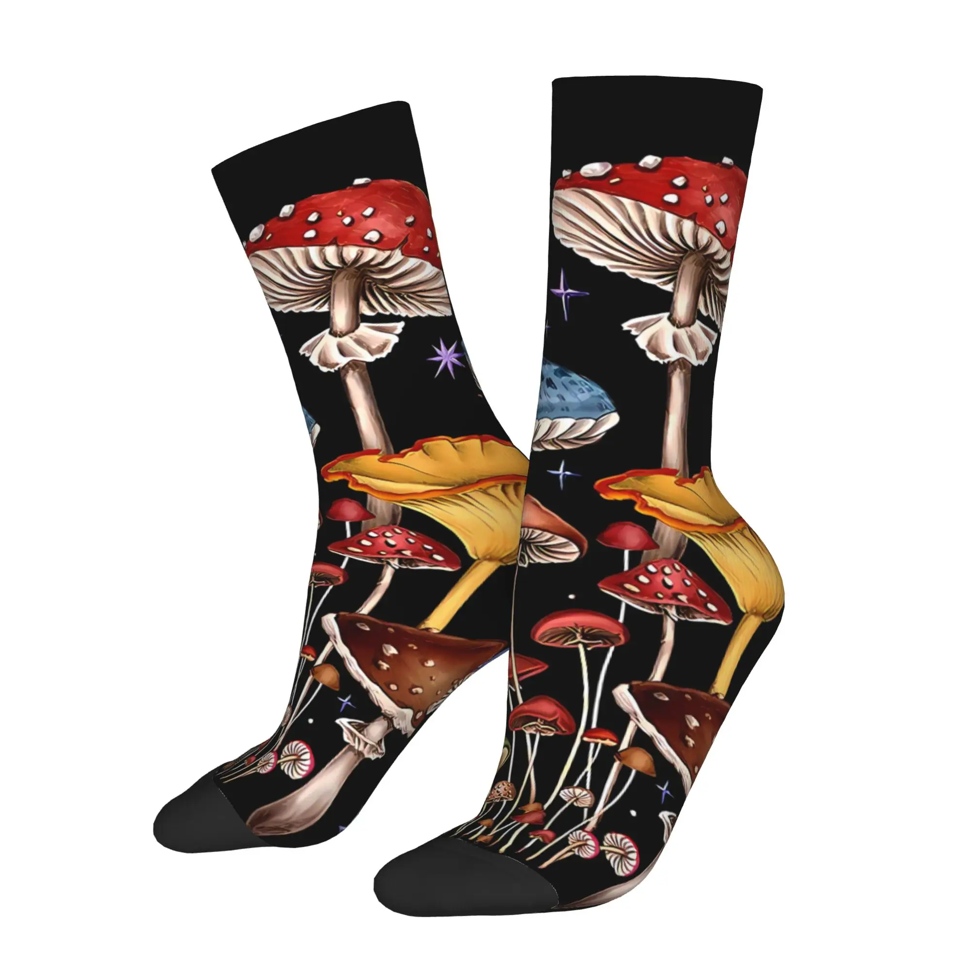 

Moon Mushroom Sock Printed Man Polyester Fashion Popular