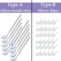 Juego de 10 espejos bucales dentales, espejos de comprobación de acero inoxidable, herramientas para blanquear los dientes, suministros bucales limpios