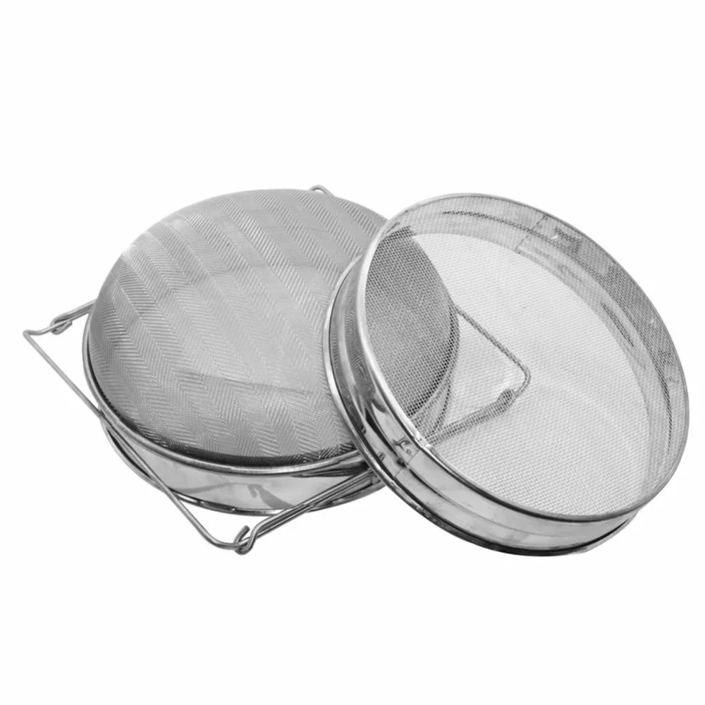 Stainless Steel Double Sieve Honey Strainer Antiskid Handle Double Sieve Honey Sieve Set Extendable Arms Honey Strainer Bucket