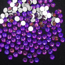 2058 migliore qualità Non hotfix strass Heliotrope colore retro piatto strass colla su cristallo viola ss10-ss50