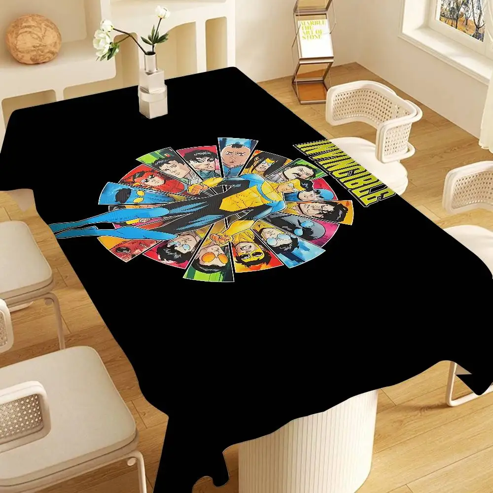 Animation I-Invincibles Tablecloth Table Cover Christmas Picnic Party Birthday Wedding Waterproof Desk Cloth Table Decor