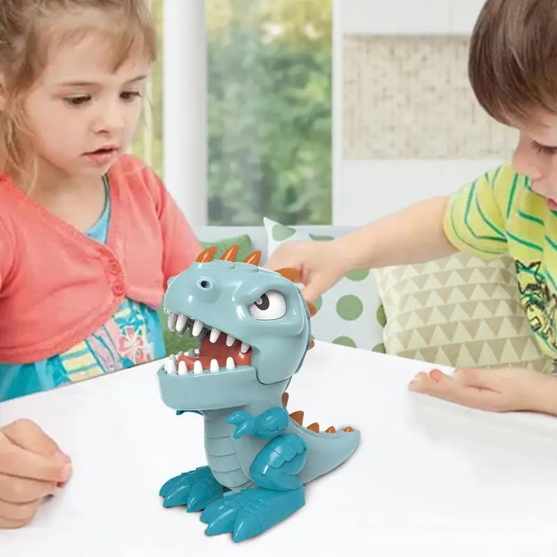 Dinosaur Game With Teeth Cartoon Tabletop Board Tricky Game Push Tooth Down Game Cute Dentist Biting Finger Games With Sound And