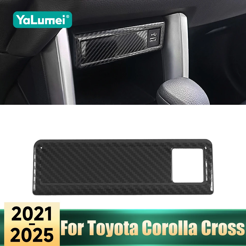Für Toyota Corolla Cross XG10 Hybrid 2021 2022 2023 2024 2025 Edelstahl Mittelkonsole USB-Ladeanschluss-Abdeckung