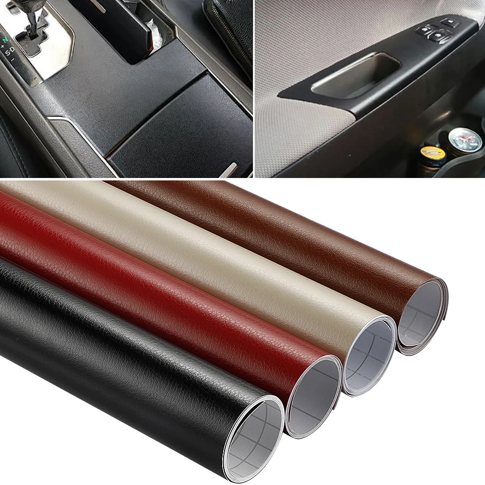 50*200/600cm Car Leather Adhesive Vinyl Wrap Stickers and Decals PVC Films for Auto Body Decoration DIY Interior Accessories