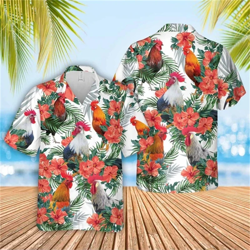 

Summer Floral Cow 3d Print Shirt Men Women Fashion Shirts Single-Breasted Short Sleeve Hawaiian Shirts Top Blouse Men's Clothing