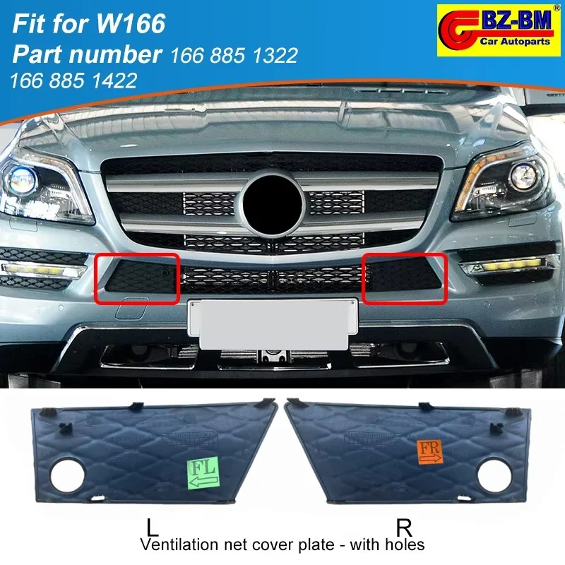 

Front Bumper Grille Tow Hook Cover Trim Grille For Mercedes-Benz W166 Gl 1668851322 1668851422 1668843022 1668850054 1668800285