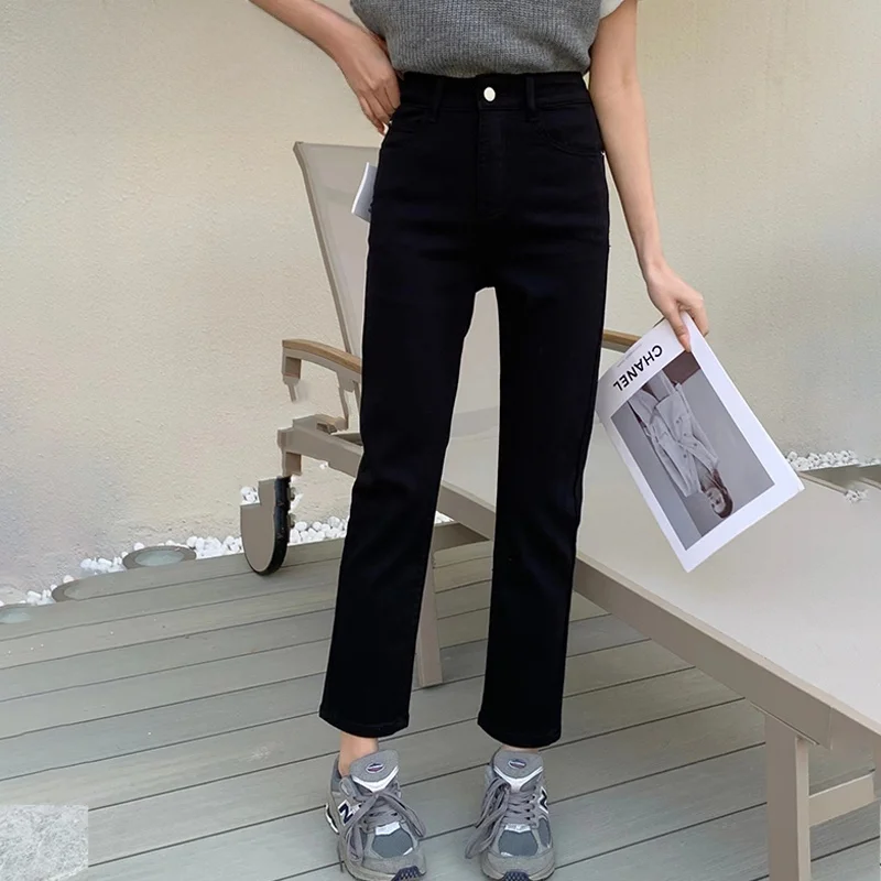 

Spring New Sle Casual Elastic Denim Jeans Robbinhan Laisai Drapey Straight Leg Pants Versatile Trendy Cotton Lyocell Polyes...