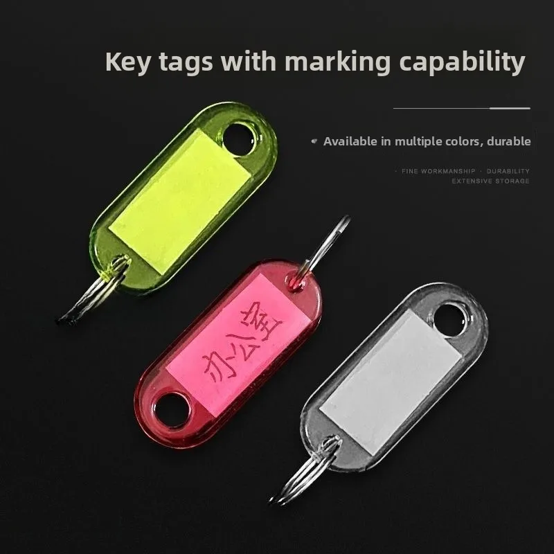 Plastic Room Number Tag Keychain Suitcase Tag Key Holder Classification Label Crystal Key Ring Hotel Room Card Accessory