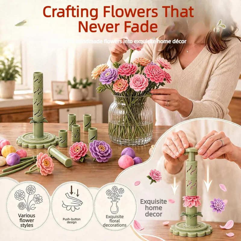 DIY flower making tool for color clay,create 3D floral shapes,great for kids handmade craft & art creation.