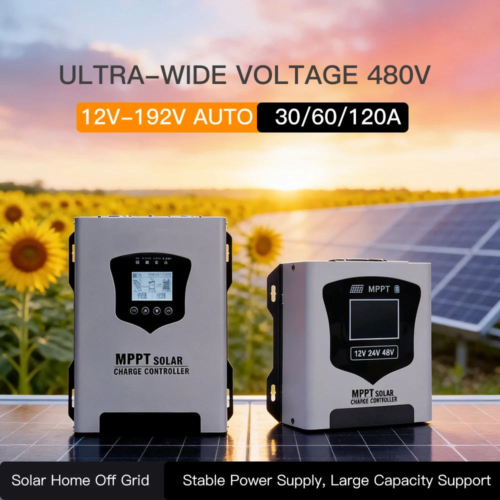 

MPPTSolar Controller12V24V48V192VAutomatic recognition battery photovoltaic charger suitable for various batteries30A60A120A