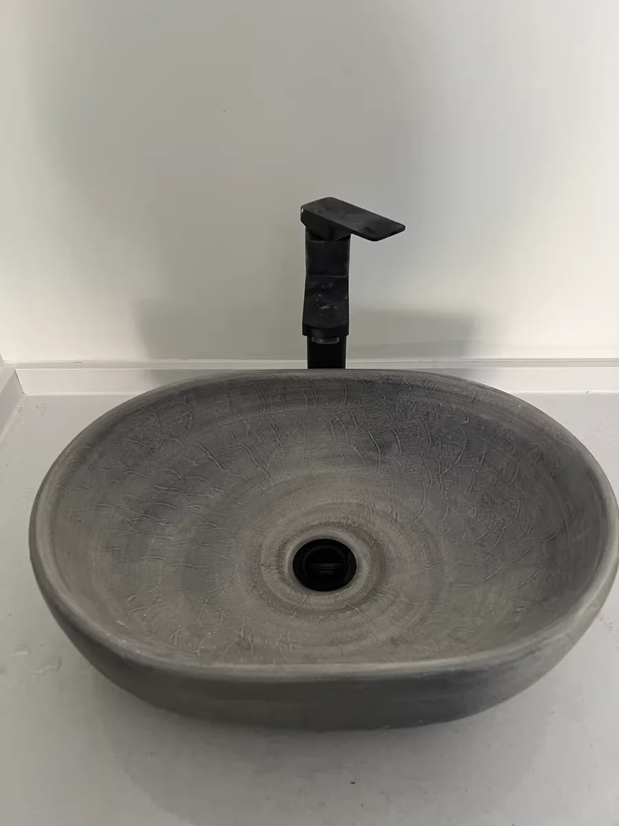 Ceramic countertop sink oval washbasin, bathroom balcony washbasin GN258TB view 5