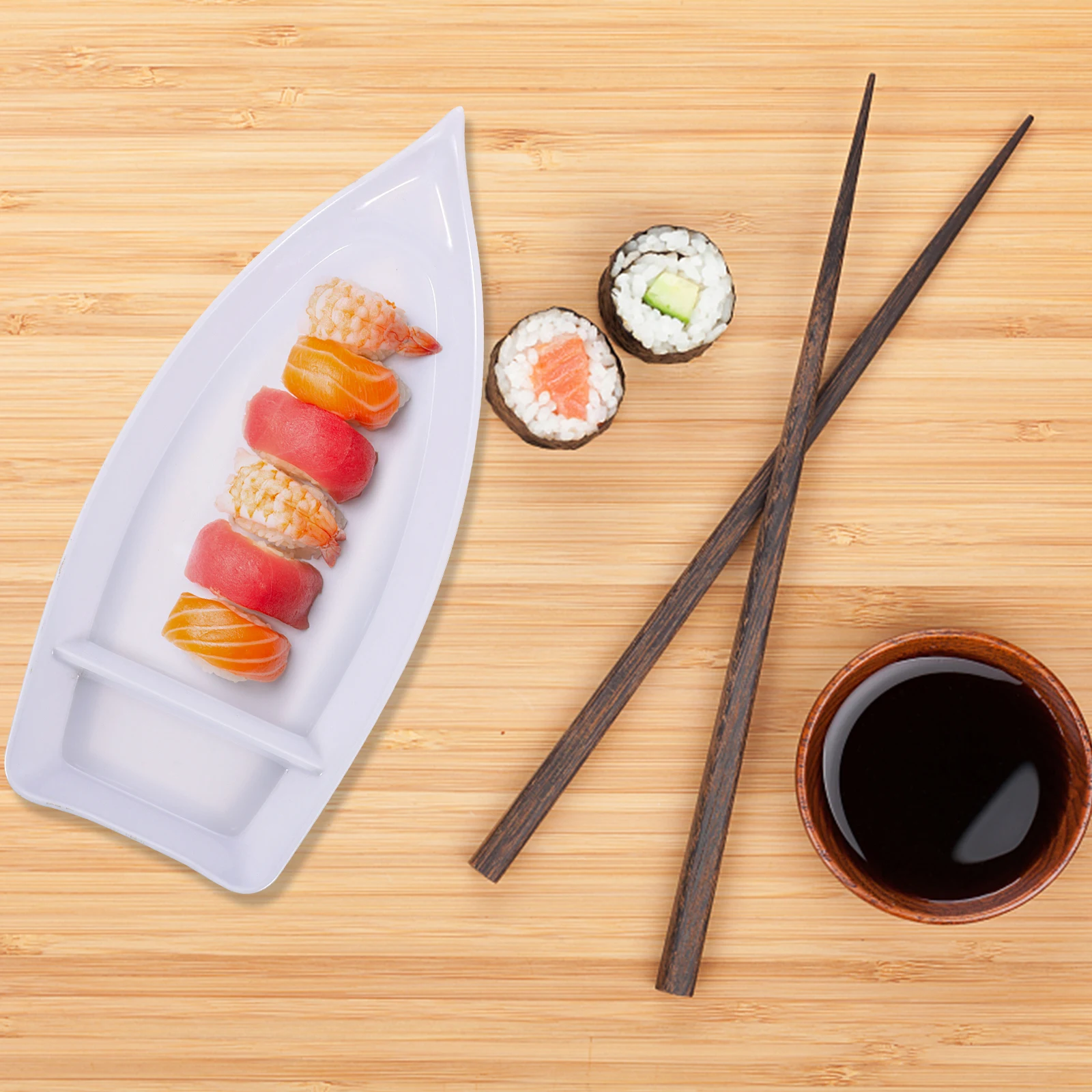 

Sushi Boat Sashimi Dish Plate Tray Shaped Serving Display Reusable Plates Kitchen Gadget Salmon Container Cold Food Serving Tray