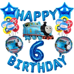 Thomas and Friends Birthday Decor  Foil Balloons Number Set 32 inch Gift Baby Shower Children's Toys Train Latex Balloons Kit