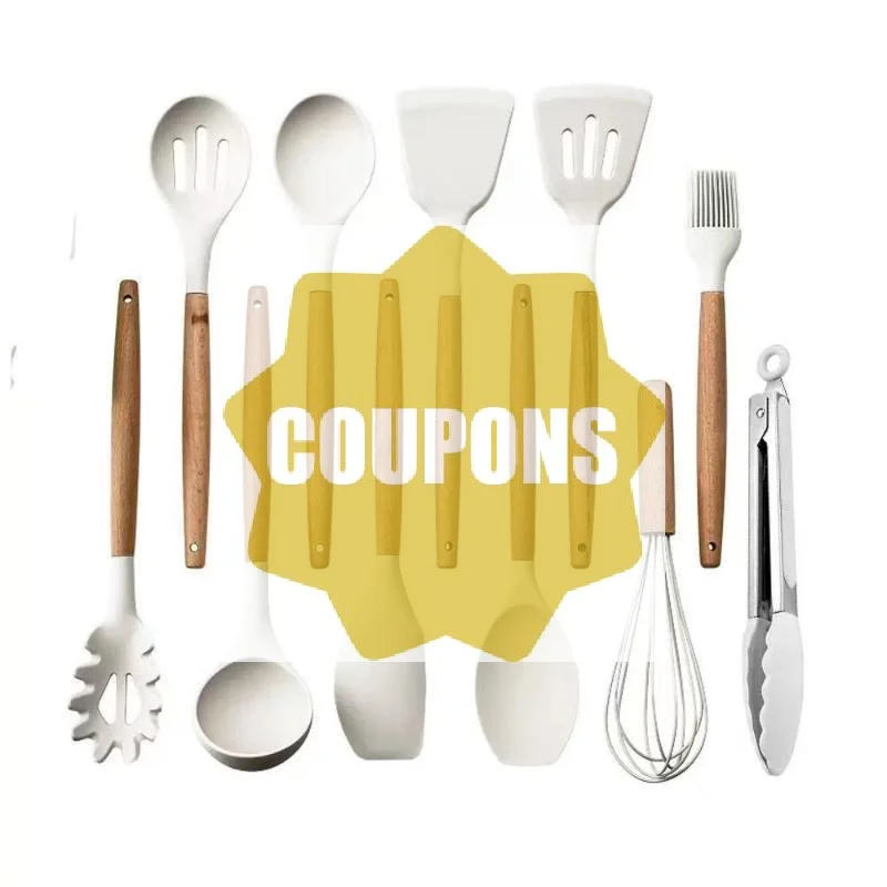 Silicone Kitchen Cookware Utensils Wooden Handle High Temperature Resistant Non Stick Pan Cooking Spatula Food Grade