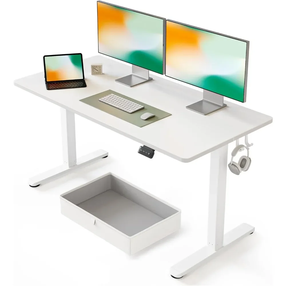 

63 x 24 Inches Standing Desk with Drawer, Adjustable Height Electric Stand up Desk with Storage,Ergonomic Computer Desk