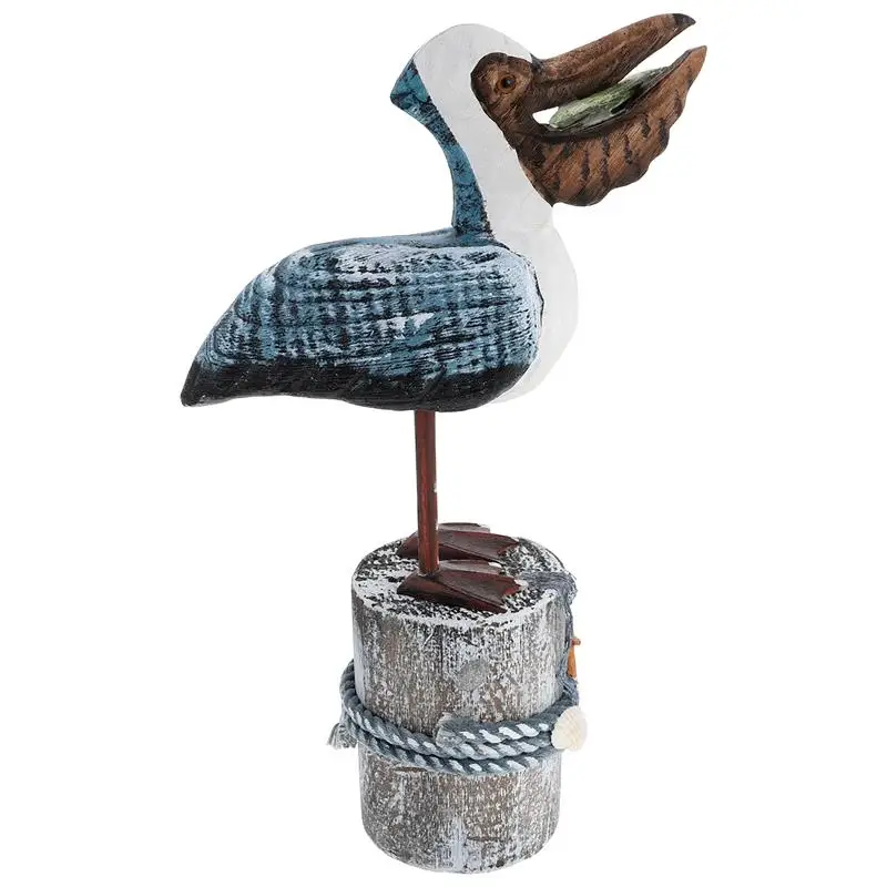 Bird Nautical รูปปั้น Beach Seagull Seabird Figurines ประติมากรรม Figurine รูปปั้นประดับสวนตารางไม้สัตว์ Coastal