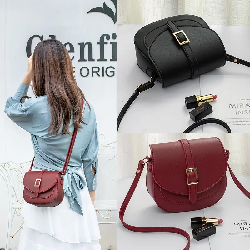 Half  shaped saddle bag half - round oval belt one - shoulder diagonal - span women's bag