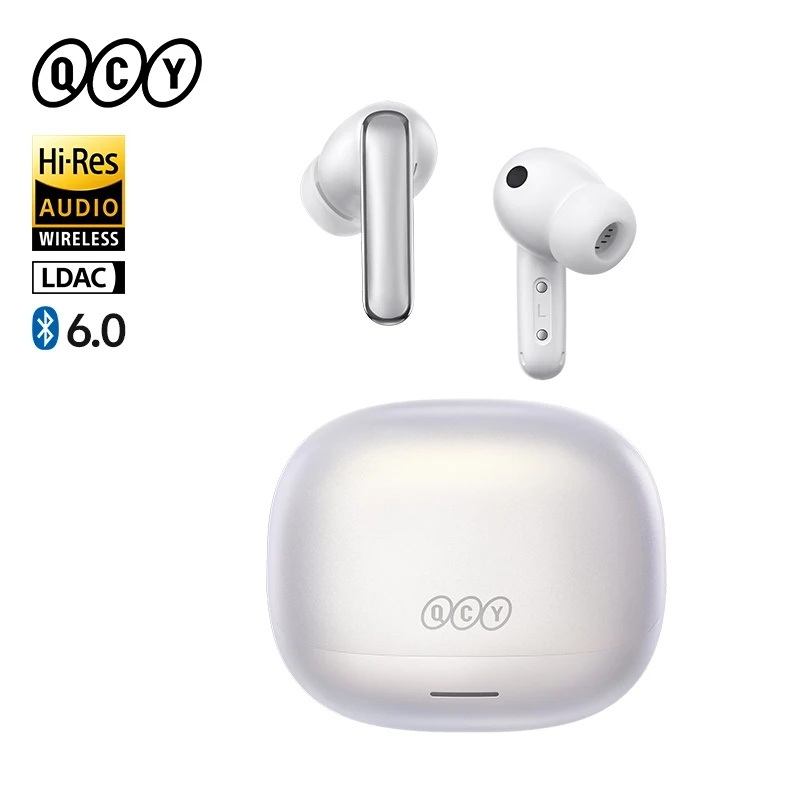 QCY Bluetooth Earphones MeloBuds N65 AI Adaptive Noise Cancelling 60dB ANC Wireless Earbuds Hi-Res LDAC Spatial Sound 50H