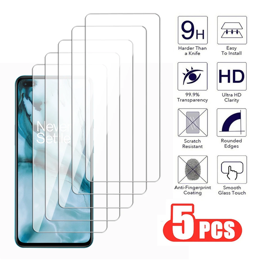 5Pcs For OnePlus Nord CE 2 3 Lite ACE Pro Lite 5G Full cover Tempered Glass For OnePlus Nord 2T 3 ACE 2V Screen Protecctor Film