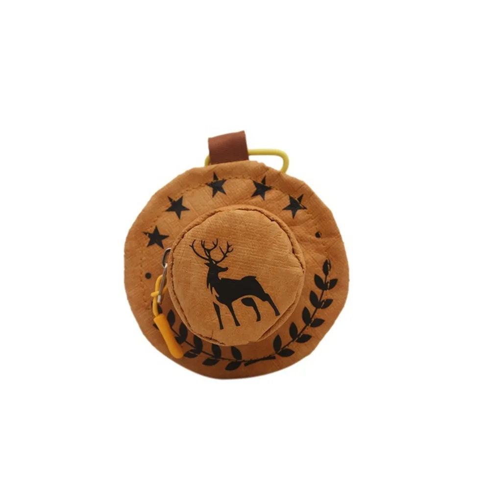 

Korean Style Nylon Cowboy Hat Coin Purse Deer Cap Shape Backpack Pendant Casual with Wrist Strap Mini Storage Bag Outdoor