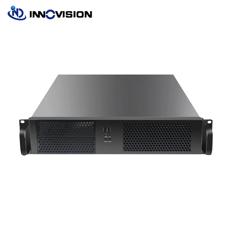 Compact 2U 19 inch 390mm Depth Rack Case Micro ATX IPC Short Industrial Chassis