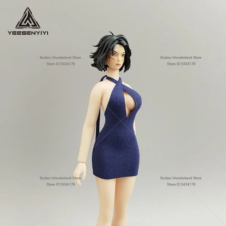 In Voorraad 1/12 Schaal Mobile Suit Meisje Sexy Strapless Elastische Opknoping Nekkoord Korte Rok Voor 6Inch Action Figure pop Lichaam