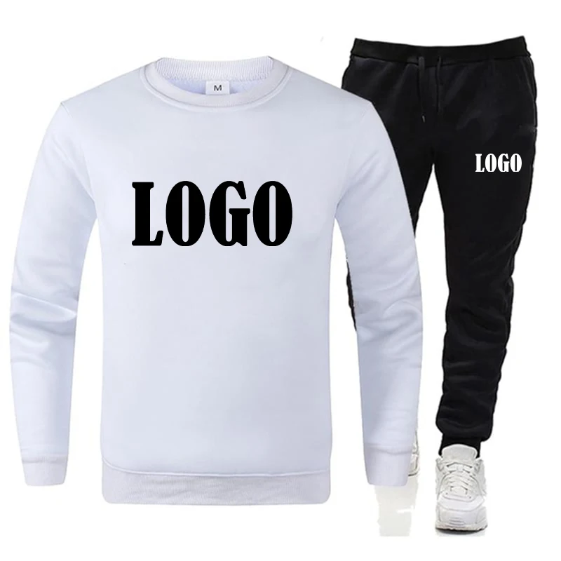 Customized Autumn Winter Men\'s Fashion Personality Tracksuit Casual Sweater and Trousers Two Piece Sets Streetwear Outdoor Sport