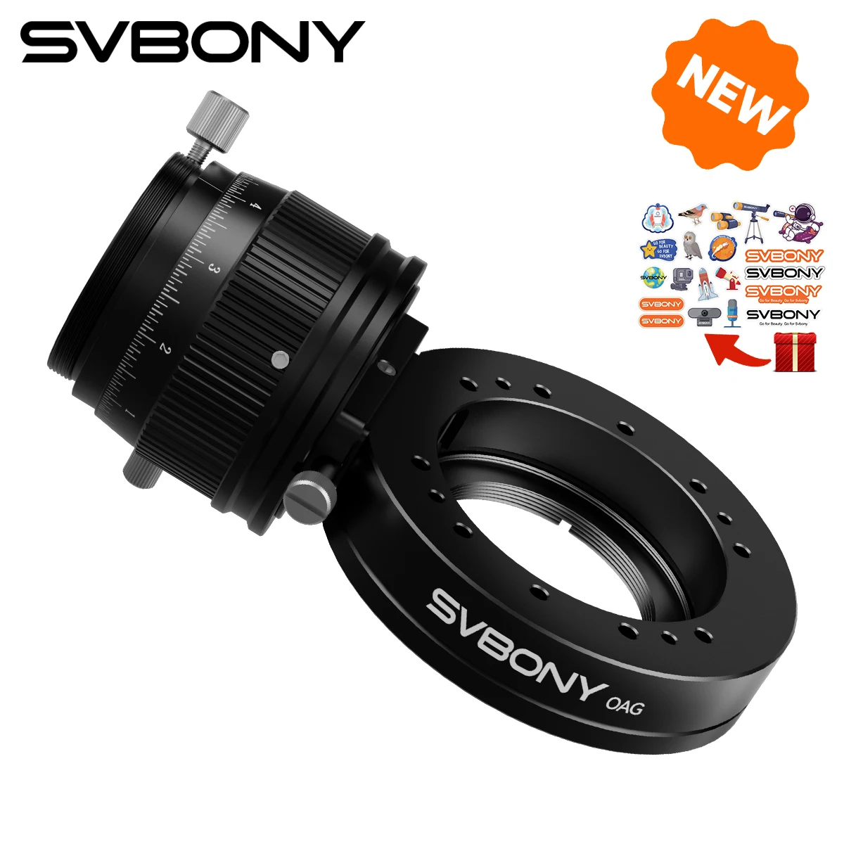 Svbony SV238 - Guideur hors-axe pour astronomie - Astrophotographie du ciel profond - Pour télescope astronomique SV503 SV550 MK127 - Noir