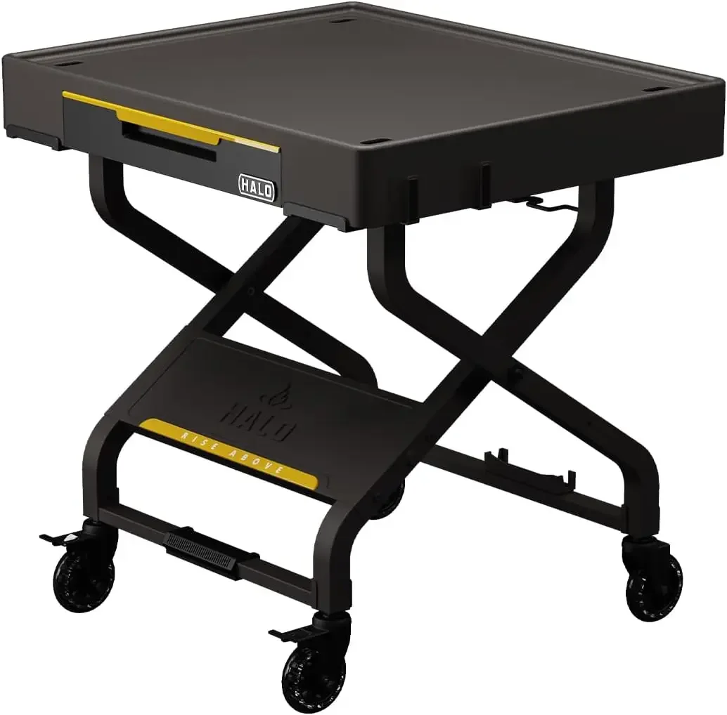 Outdoor Cart | Portable Outdoor Grill Cart | Drop Down Drawer Storage | Collapsible