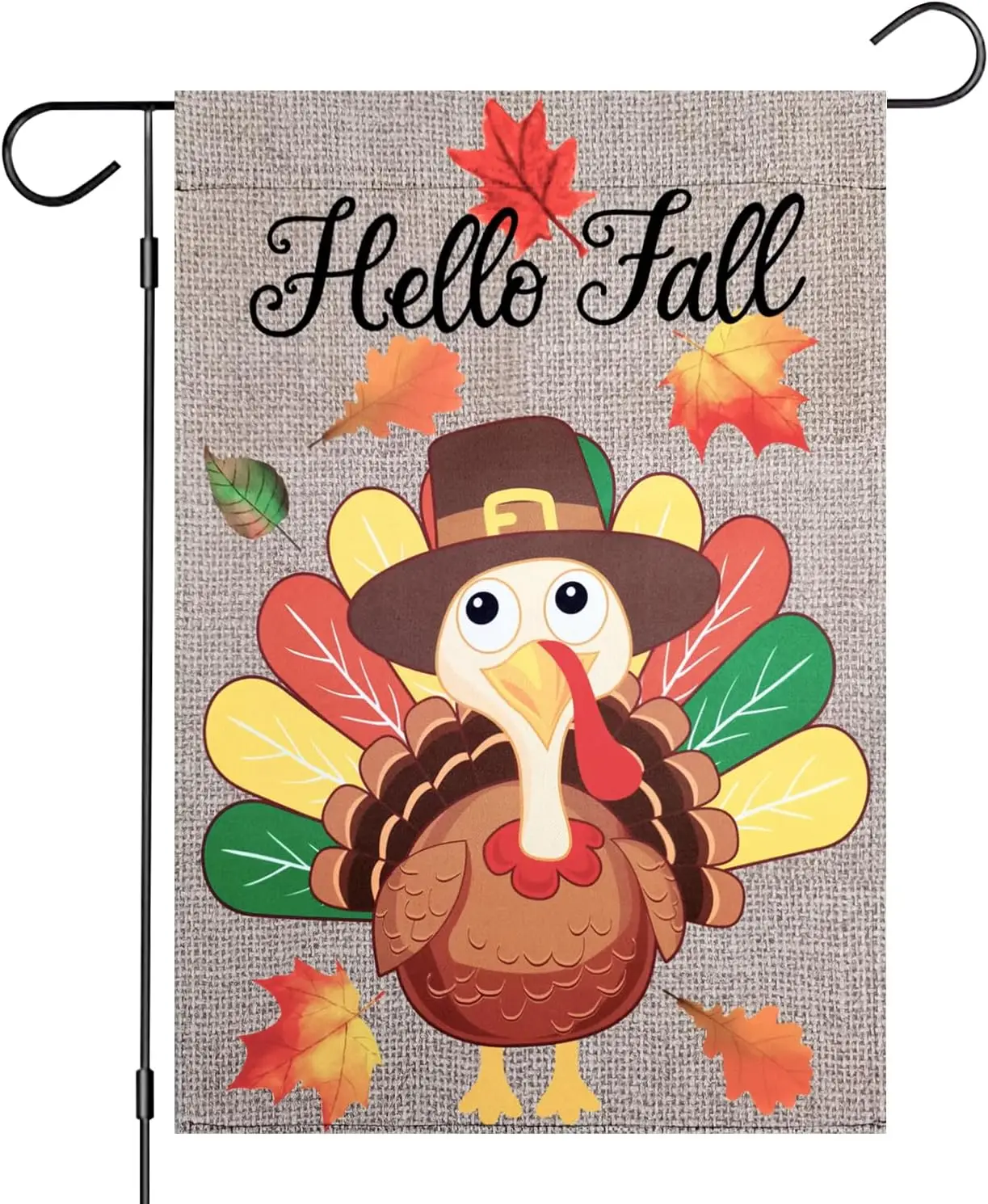 Thanksgiving Turkey Garden Flag – 12x18 Inch Fall Harvest Outdoor Yard Flag, Double Sided Seasonal Decoration for Lawn, Porc GGX