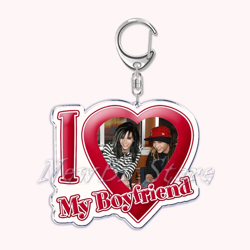 Popular Hip Hop Singer Guitarist I Love My Boyfriend Keychain Bill Tom Kaulitz Key Chain Ring Keychains for Jewelry Fans Gifts