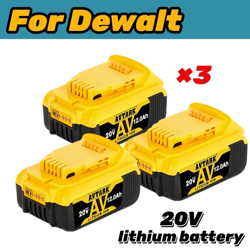 Akumulator litowy 20V 12Ah MAX do elektronarzędzi Zamiennik akumulatora litowego DeWalt DCB184 DCB181 DCB182 DCB200 DCB204 DCB205 18V 20V