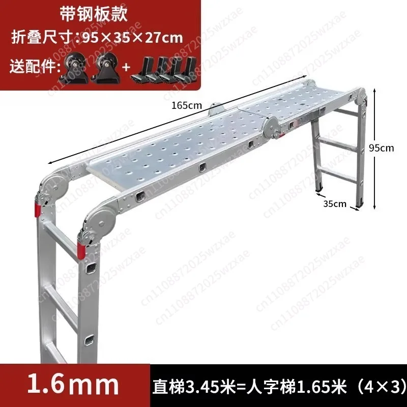 Hot sales Multi-Purpose Folding Ladder, 7-in-1 Tall Extension Step Ladder, A Frame 5 Step Telescoping Ladder, 19ft Reach Height