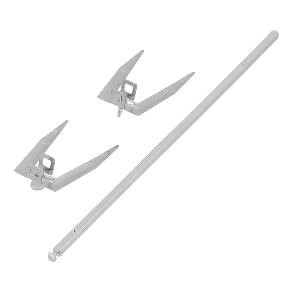304 Stainless Steel Rotisserie Spit Rod Silver Locking Screws Roast Chicken Fork Straight Rod Rotating Shaft BBQ Skewer Set