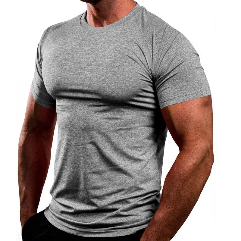 Men's Quick Drying Breathable T-Shirt, Fitness Clothing, Tight Top, Sports Top, Running, Training, Monochromatic, New, 2022