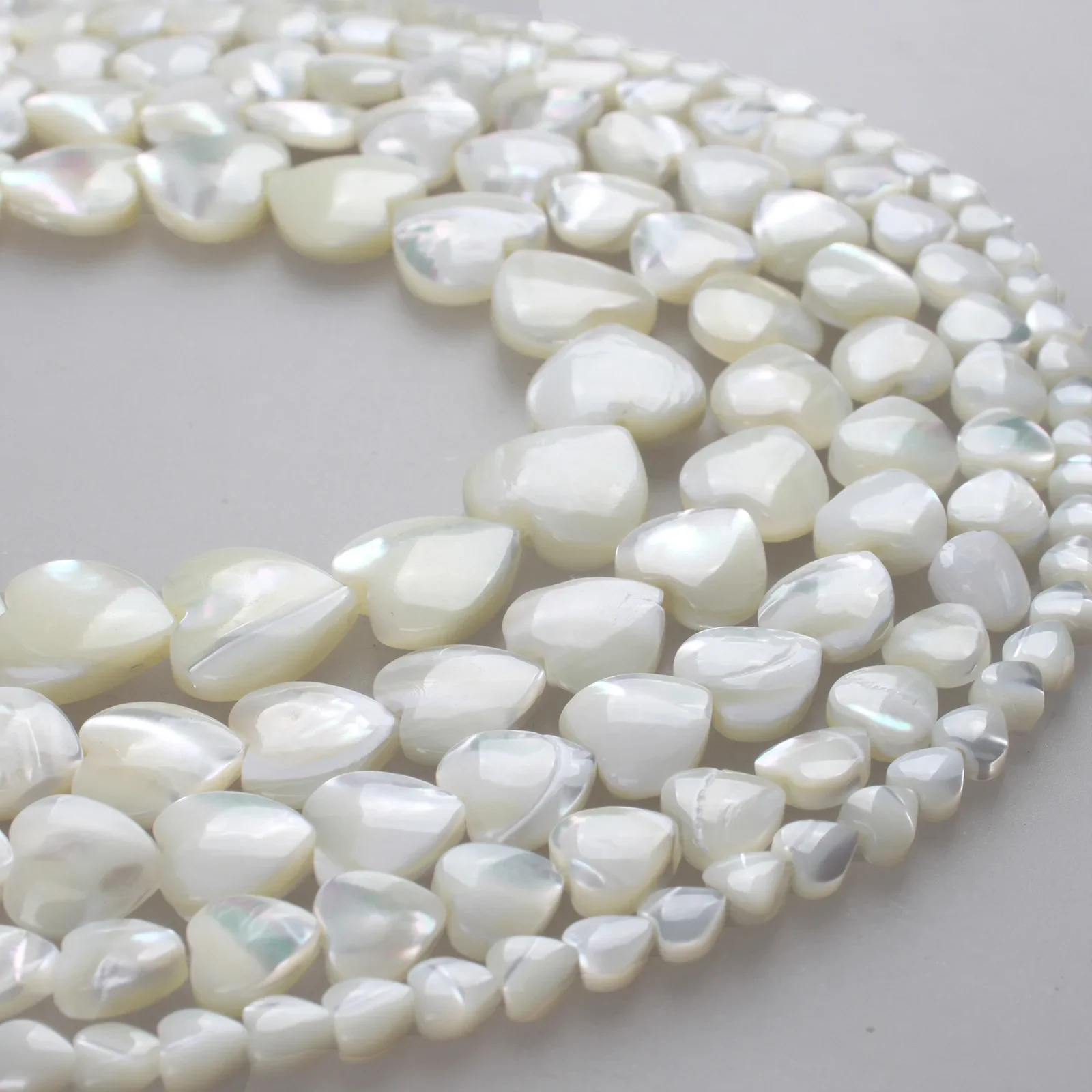 Natural Shell Beads AAA White Mother Of Pearl Shell Heart Shape Beads 5 6 8 10 12 15mm For Diy Bracelet Necklace Jewelry Making