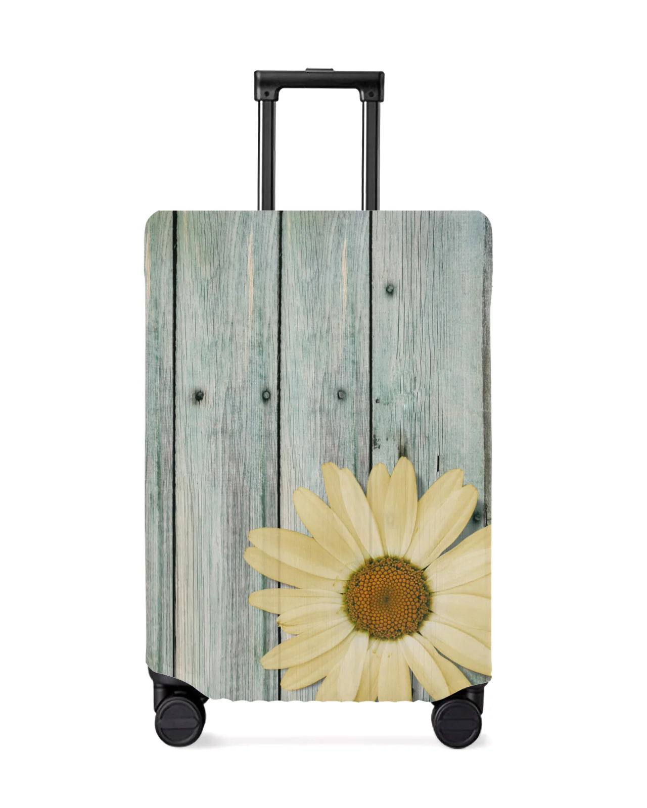 

Vintage Wood Grain Daisy Travel Luggage Protective Cover for Travel Accessories Suitcase Elastic Dust Case Protect Sleeve