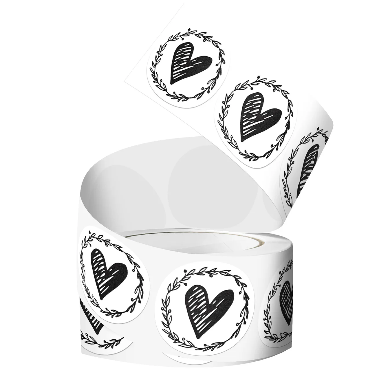 500pcs Heart Stickers 1 Inch Round Envelope Sealing Label for Wedding Party Invitation Card Gift Decor Tags