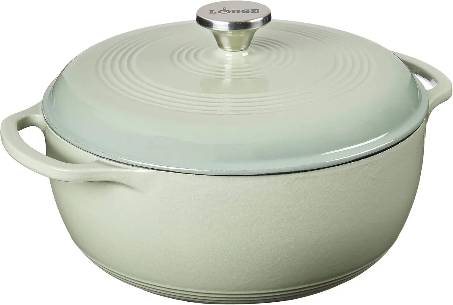 

Lodge 6 Quart Enameled Cast Iron Dutch Oven with Lid – Dual Handles – Oven Safe up to 500° F or on Stovetop - Use to Marinate, C