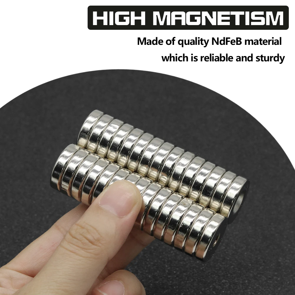 20x5-5mm N35 Round Disc Neodymium Magnet NdFeB Permanent Magnet with Countersunk Screw Hole for DIY Industrial Mounting