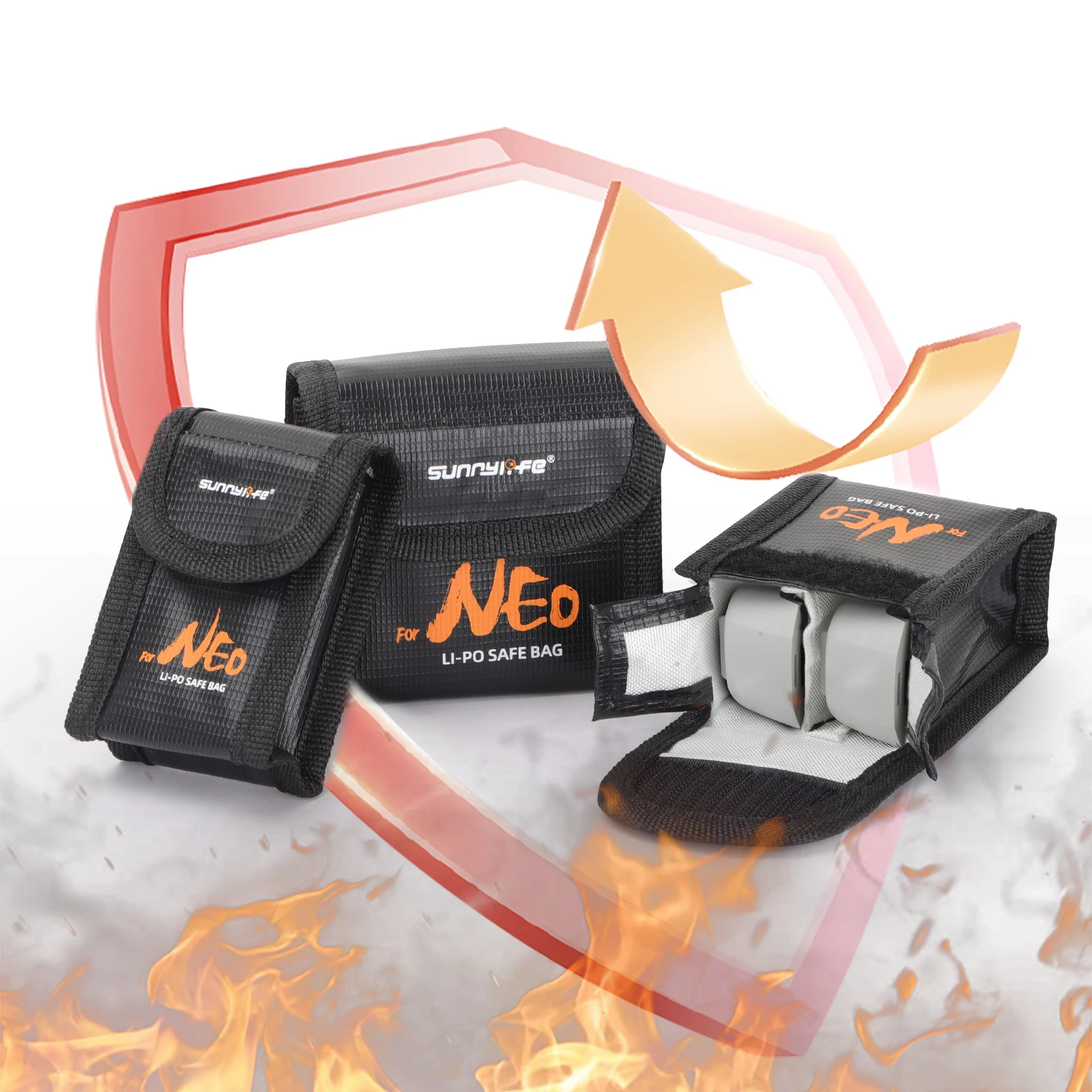 For DJI NEO Battery Explosion Proof Bag Safety Storage Bag Flame Retardant Protective Bag Accessories