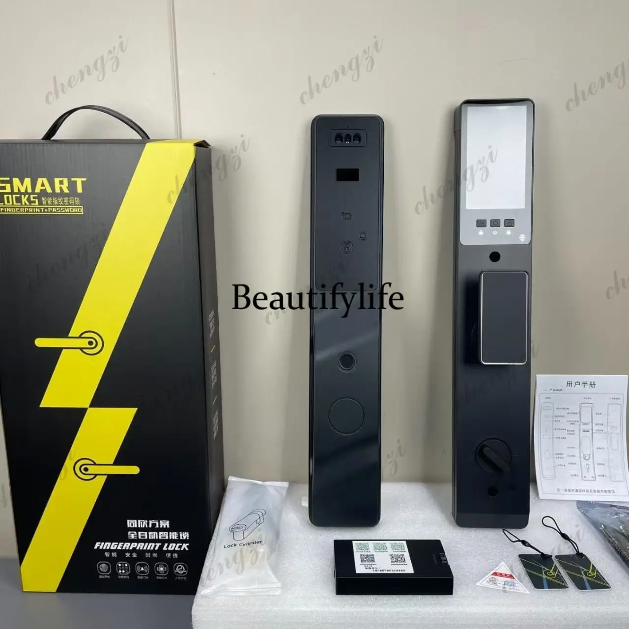Smart lock Automatic facial recognition Fingerprint lock Anti-theft door Visual electronic cat eye password lock