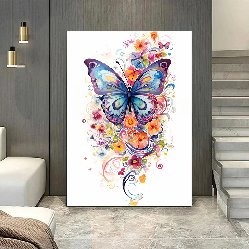 Painted Decoration Pictures Room Wall Decor Art Canvas Painting Butterflies Home Decor Interior Paintings 1pcs Posters for Wall