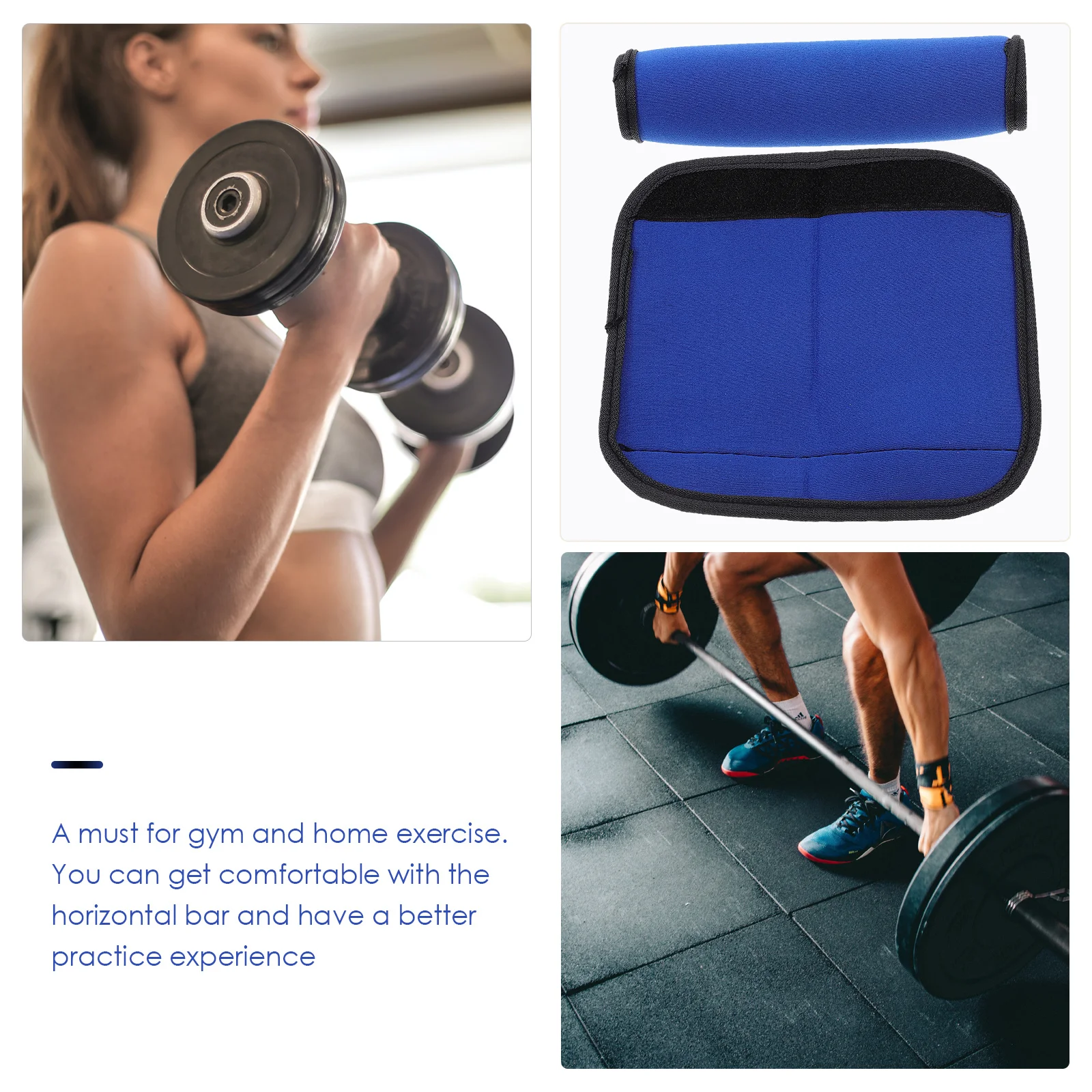 

2Pcs Barbell Pad Portable Polyester Protective Cover Anti-Slip Horizontal Bar Sleeve Gym Equipment Home Training Gear